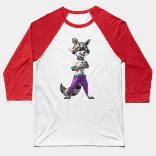 Stylish raccoon in violet pants Baseball T-Shirt